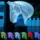 3D Horse Head 7 Color Change Night Light Home Decor Bedroom Acrylic LED Art Lamp Christmas Birthday Gift Valentine's Day