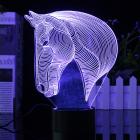 3D Horse Head 7 Color Change Night Light Home Decor Bedroom Acrylic LED Art Lamp Christmas Birthday Gift Valentine's Day