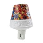 Ceramic Flower Print Lamp Plug-in Night Light Home Decor Housewarming Good Sleep Safe EHD
