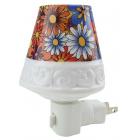 Ceramic Flower Print Lamp Plug-in Night Light Home Decor Housewarming Good Sleep Safe EHD