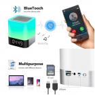5in1 Wireless Smart Touch Sensor Bluetooth Speaker Table Lamp with Dimmable LED Night Light & Alarm Clock