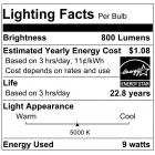 Sylvania Ultra Led Flood Lamp, Br30, 9 Watts, 5000K, 80 Cri, Medium Base, 120 Volts, Dimmable, High Output, 6 Per Case*