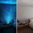 HURRISE 7 Colors Night Light Ocean Wave Projector with Remote Control Built-in Soft Musci Player,White