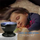 HURRISE 7 Colors Night Light Ocean Wave Projector with Remote Control Built-in Soft Musci Player,White