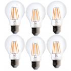 6 Pack Bioluz LED 40 Watt Light Bulbs Dimmable Vintage Edison Style Filament LED A19 Warm White 2700K Clear Pendent Light Bulb UL Listed
