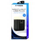 Xtreme Night Light Plug w/2 USB + 1 AC Outlets (White)