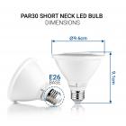 Hyperikon LED Dimmable Light Bulb, 10W (65W Equivalent), 2700K Warm White Glow, 800 Lumens, PAR30 Short Neck, E26 Base, CRI 90+ (6-pack)
