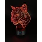 Lightahead Amazing 3D Optical Illusion Touch Night Light LED Desk Lamp Art Piece with 7 changing Colors, USB Powered for Decoration & Gifts (Leopard)