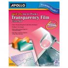 Apollo Quick-Dry Color Inkjet Transparency Film, Letter, Clear, 50/Box