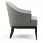 Brooklyn + Max Kirby 29 inch Wide Mid Century Modern Tub Chair in Warm Slate Grey Linen Look Fabric, Fully Assembled