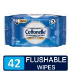 Cottonelle FreshCare Flushable Wet Wipes, Peel and Reseal Pack, 42 Total Wipes