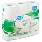 Great Value Everyday 2-Ply Soft Mega Toilet Paper Roll, 9 Count