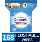 Cottonelle FreshCare Flushable Wipes, resealable pack, 168 wipes total