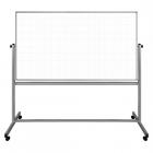 Luxor Magnetic Ghost Grid Rolling Whiteboard, 48" x 36", Silver Aluminum Frame