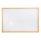 Viztex | Lacquered Steel Magnetic Dry Erase Board | Oak Effect Surround | Size 36" x 24"