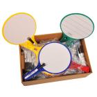 Kwik Chek Handheld Dry Erase Paddle Set, Plastic, Assorted Color, Multiple Set Sizes