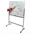 Mind Reader Portable Magnetic Dry Erase Double Sided Easel White board with 360 Degree Flip Quality Board, White