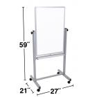 Luxor Magnetic Rolling Whiteboard, 24" x 36", Silver Aluminum Frame