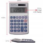 Sharp Calculators, SHREL240SAB, EL-240SAB 8-Digit Handheld Calculator, 1 Each, Gray,Blue