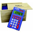 Victor 108 Calculator Kit in Biodegradable Wood Storage Box, Blue, Pack of 10