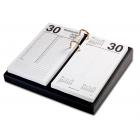 Classic Black Leather 3.5 x 6 Calendar Holder with Gold Accents
