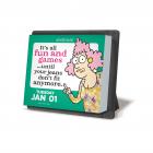 Year-In-A-Box® Aunty Acid 2019 Daily Calendar, 6 1/8" x 5 1/4", Easel Stand