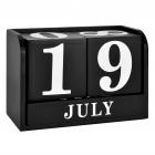 Mainstays 6.25" x 4.25" x 3.25" Tabletop Wood Desk Calendar, Black and White