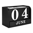 Mainstays 6.25" x 4.25" x 3.25" Tabletop Wood Desk Calendar, Black and White