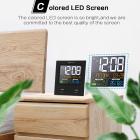 Digoo Weather Station Time Calendar 12hr/24hr Format Switchable Temperature Humidity Display Dual Alarms Snooze Function NAP LED Backlight Alarm Clock with 2 USB Charging Port