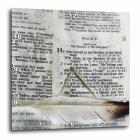 3dRose Photograph of a bible open to Psalm 91 and marked with a large feather., Wall Clock, 15 by 15-inch