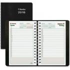 Blueline DuraGlobe 2015 Daily Planner, Twin-Wire Binding, English, Soft Black Cover, 8 x 5 Inches (C210.21T)