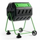Hot Frog 37 Gal. Mobile Dual-Chamber Compost Tumbler