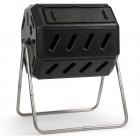 FCMP Outdoor IM4000 37 Gal. Dual-Chamber Tumbling Composter - Black