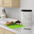 Cooler Kitchen 1.3 Gal. Compost Bin with Charcoal Filters - White