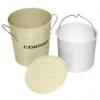 Exaco 1 Gal. 2-in-1 Kitchen Compost Bucket with Lid â White