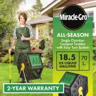 Miracle-Gro Single Chamber Outdoor Garden Compost Bin - 18.5gal (70L) Capacity - Heavy Duty, Easy to Assemble Tumbling Composter - Gardening Gloves Included
