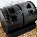 Good Ideas 7 Cubic ft. Compost Wizard with Dueling Tumbler - Black