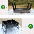 Black BBQ Portable Folding Barbecue Stove Garden Party Outdoor Camping Picnic Stove Wood Charcoal Grill Box