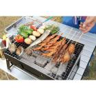 Meigar Portable BBQ Charcoal Grill No Assembly Required Outdoor Square Camping Cooker Fire Pit with Stainless Steel Spark Screen Cover