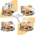 Outdoor Lightweight Portable Folding Stainless Steel Barbecue Grill BBQ Picnic Camping Cooking Homedinning Tool
