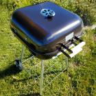 Catari 18" BBQ Grill - Black - Wood Handle - Carbon Steel
