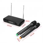 VHF Mic Microphone System 2 Channel Dual With LCD Display Cordless Handheld High-fidelity Professional For Home Party KTV Bars Mobile Disco Microphones Accessories