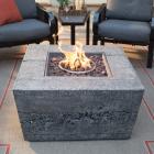 Belham Living Glacier Stone 35 in. Square Gas Fire Pit Table with FREE Cover
