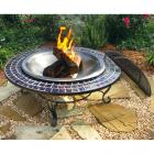 Asia Direct Glass Mosaic 40 diam. Fire Pit with Free Cover