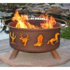 Patina Western Cowboy 31 diam. Fire Pit with Grill and Free Cover