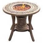 Hanover Outdoor Summer Nights 3-Piece Fire Urn Chat Set with C-Spring Chairs in Desert Sunset