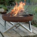 Curonian Memel Fire Pit Medium Combination of Rusting and Stainless Steel