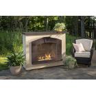 Outdoor GreatRoom Stone Arch Fireplace