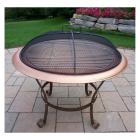 Oakland Living 30 in. Round Antique Bronze Fire Pit with Grill