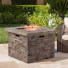 Blaeberry Outdoor Square Natural Stone Fire Pit
